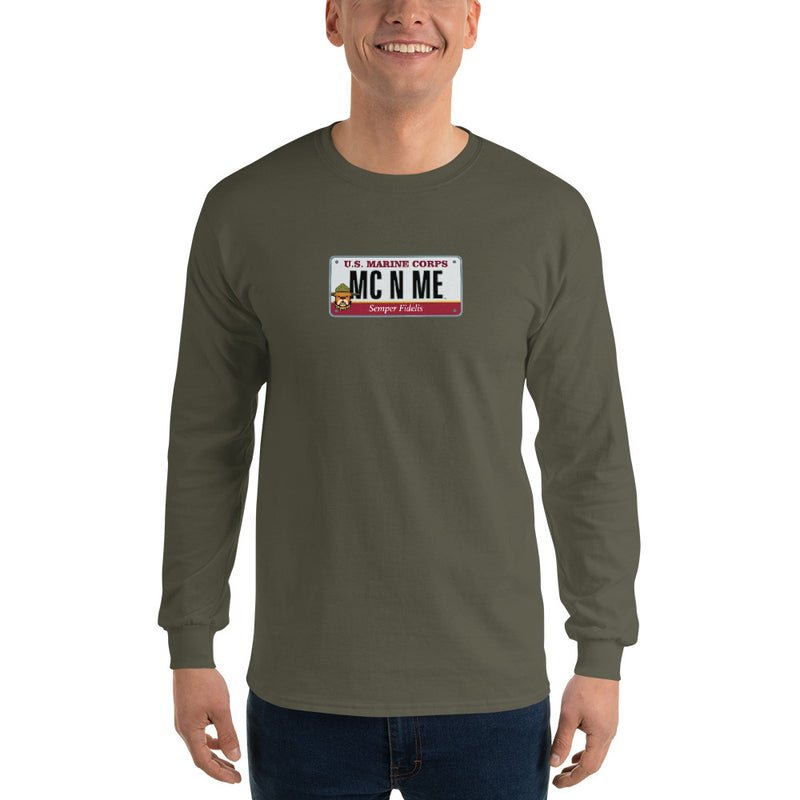 Men’s Long Sleeve Shirt - Marine Corps License Plate