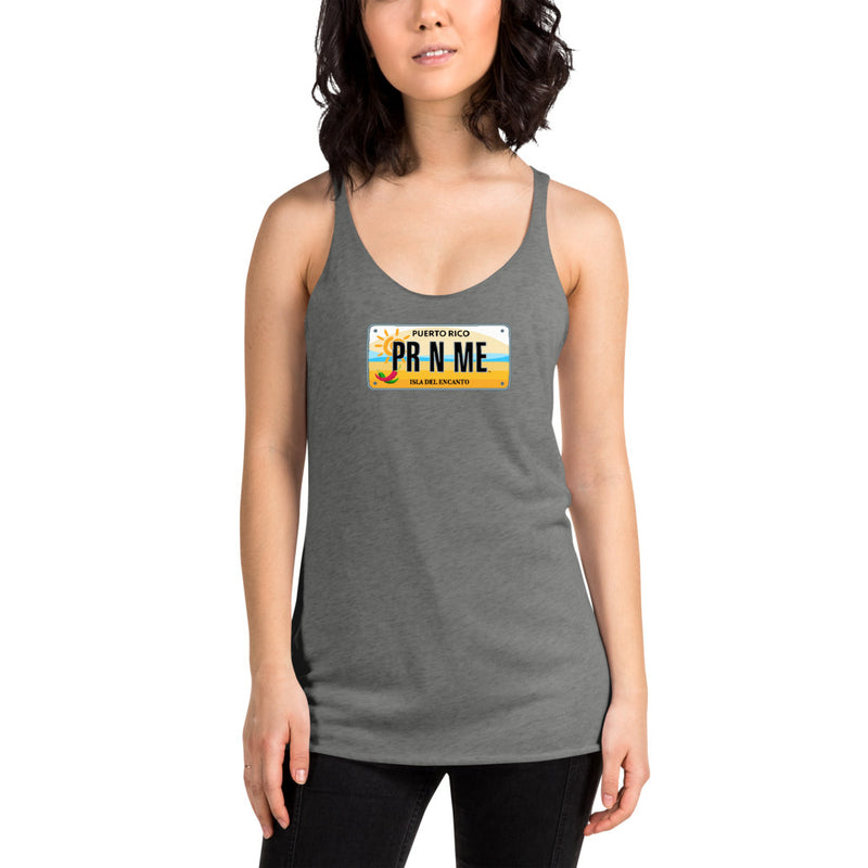 Women's Racerback Tank - Puerto Rico License Plate